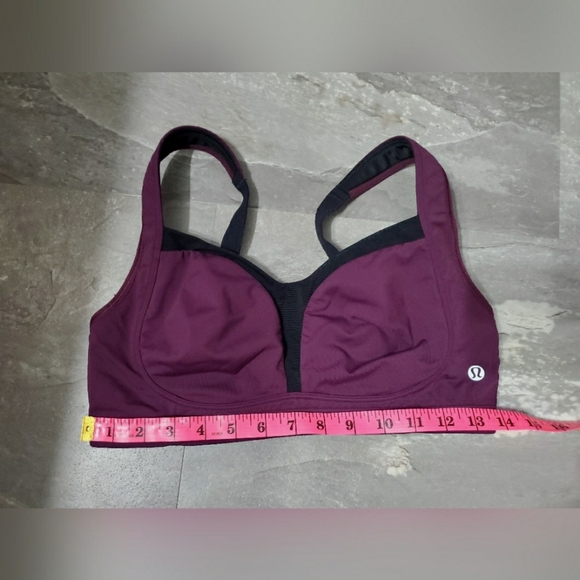 Lululemon Ta Ta Tamer II Sport Bra. No Pads. Plum (Purple) / Black. Size 32C. - Picture 7 of 7